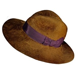 Bally Women's Angora & Felt Fedora in Camel